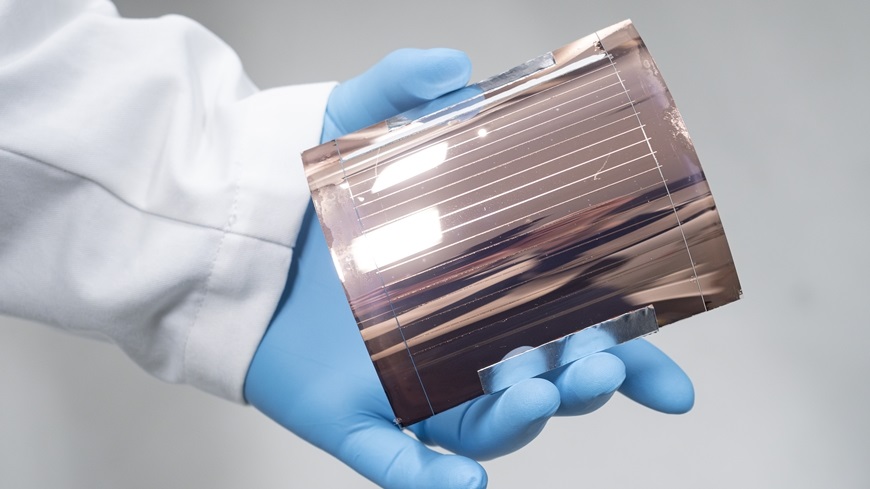 Efficient: The two-layer perovskite solar cells can achieve higher efficiencies than silicon cells. Image: Empa